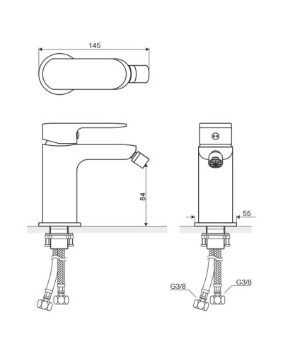 Смеситель для биде с донным клапаном Excellent Calm ARAC.5003CR