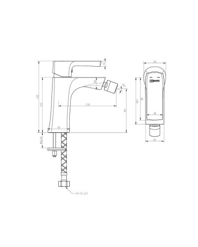 Смеситель для биде Lemark Ursus LM7208BL Черный