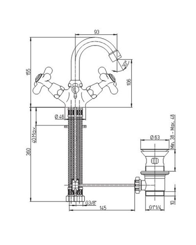 Смеситель для биде Paini Liberty 17F3251KM Старая бронза