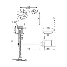 Смеситель для биде Paini Liberty 17F3327KM Старая бронза