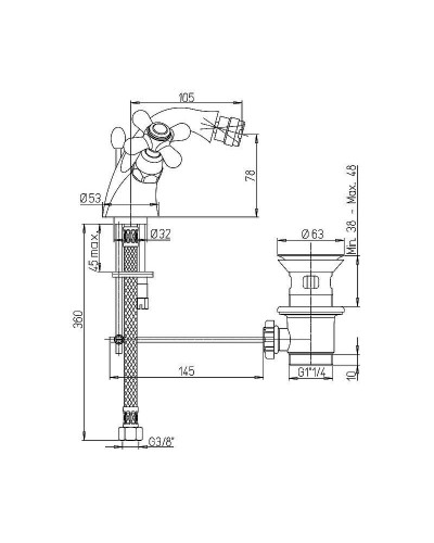 Смеситель для биде Paini Liberty 17CR327 Хром