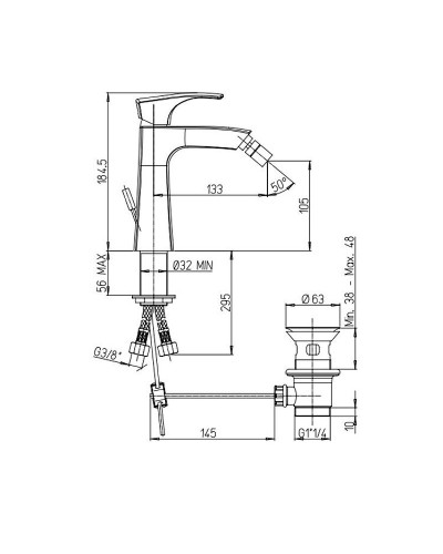 Смеситель для биде Paini Lady 89OP306KM Золото PVD