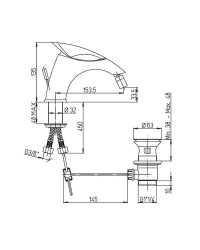 Смеситель для биде Paini F1CR3062SKM Хром