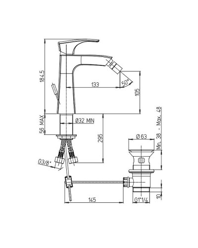Смеситель для биде Paini Lady 89CR306KM Хром