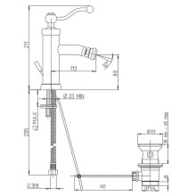Смеситель для биде Paini Duomo 88OP306 Золото PVD