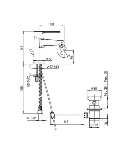 Смеситель для биде Paini Le Mans 90CR3062SKM Хром