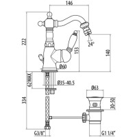 Смеситель для биде с донным клапаном Gattoni Orta 2751/27V0BR