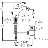 Смеситель для биде с донным клапаном Gattoni Orta 2756/27V0BR