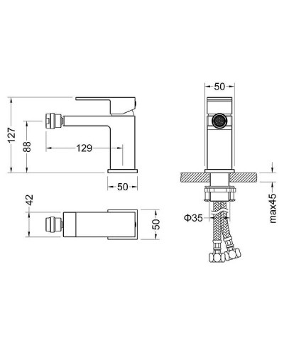 Смеситель для биде Timo Selene 2062/17F Золото матовое
