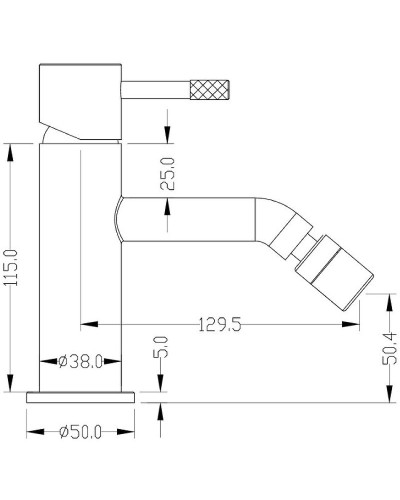 Смеситель для биде Boheme Uno 466-B Черный матовый