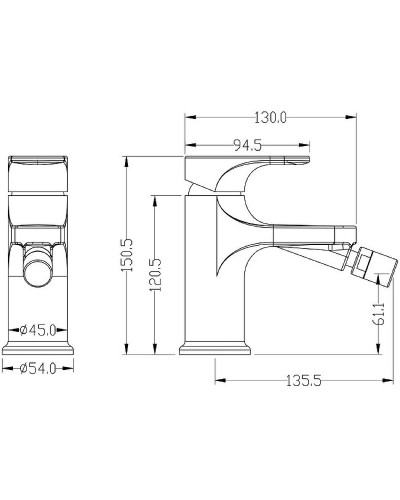 Смеситель для биде Boheme Spectre 456-G Золото