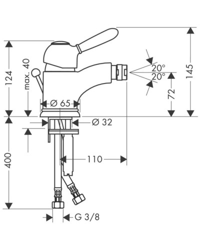 Смеситель для биде с донным клапаном Axor Carlton 17210000