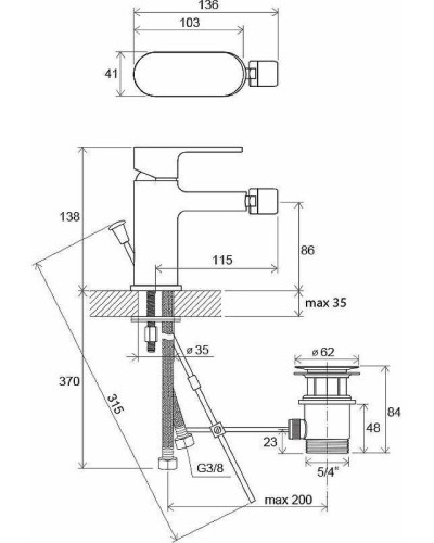 Смеситель для биде Ravak Chrome CR 055.00 X070055 Хром
