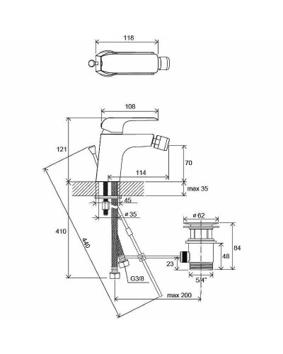 Смеситель для биде Ravak Flat FL 055.00 X070122 Хром