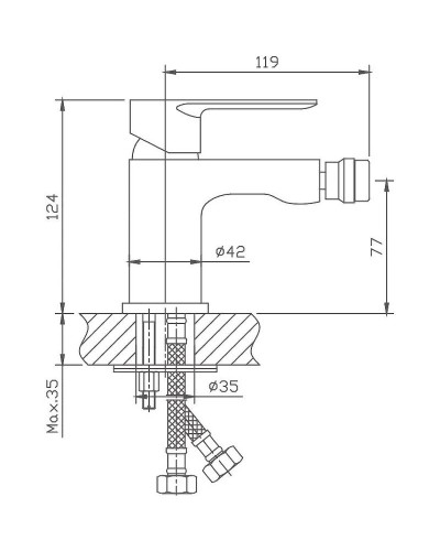 Смеситель для биде Haiba HB50505 Хром