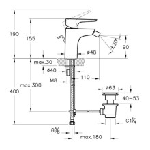Смеситель для биде с донным клапаном Vitra X-Line A42323EXP