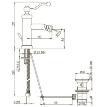 Смеситель для биде с донным клапаном Paini Duomo 88CR3062SKM