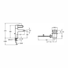 Смеситель для биде Jacob Delafon Odeon Rive Gauche E21033-BL-CP Хром Черный