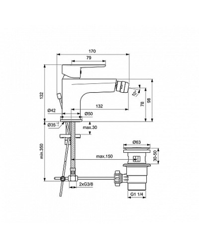 Смеситель для биде Ideal Standard Cerafine Model O BC498AA Хром