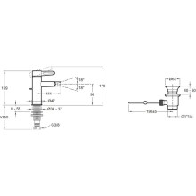 Смеситель для биде с донным клапаном Jacob Delafon Nouvelle Vague E78342-CAT
