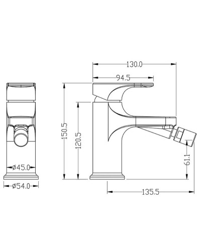 Смеситель для биде Boheme Spectre 456-NB Никель