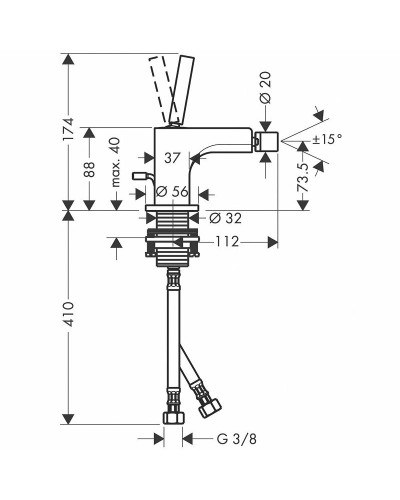 Смеситель для биде Axor Citterio 39210000 Хром