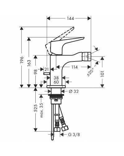 Смеситель для биде Axor Citterio E 36121000 Хром