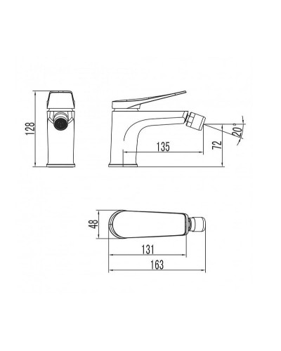Смеситель для биде Lemark Bronx LM3708BL Черный