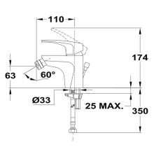 Смеситель для биде без донного клапана Teka Deia 406266210