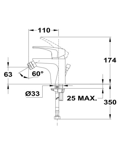 Смеситель для биде без донного клапана Teka Deia 406266210