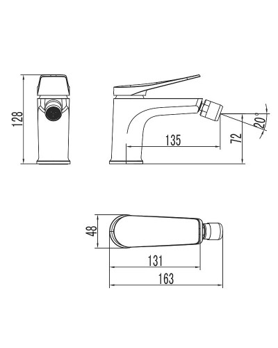 Смеситель для биде Lemark Bronx LM3708GM Графит