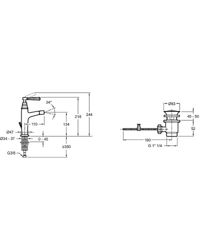 Смеситель для биде Jacob Delafon Cleo 1889 E24310-CP Хром
