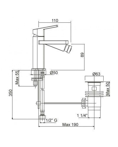 Смеситель для биде Cezares Trend TREND-BSM1-01-Cr Хром