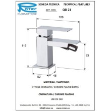 Смеситель для биде без донного клапана Remer Q-Design QD21