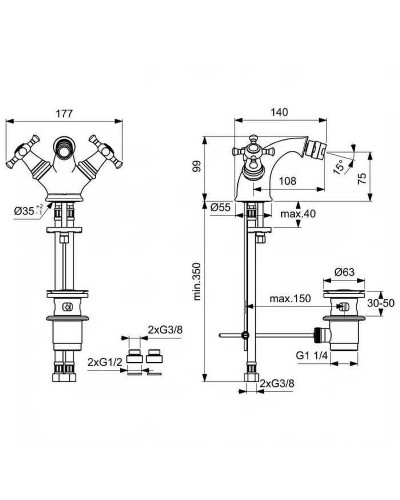 Смеситель для биде Ideal Standard Reflection B9655AA Хром