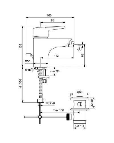 Смеситель для биде Ideal Standard Connect Blue B9920AA Хром
