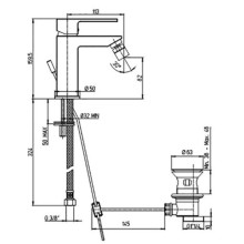 Смеситель для биде с донным клапаном Paini DAX-R 84CR306RSKM