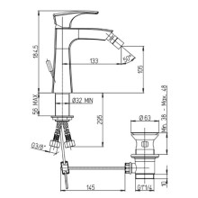 Смеситель для биде с донным клапаном Paini Lady 89PA306