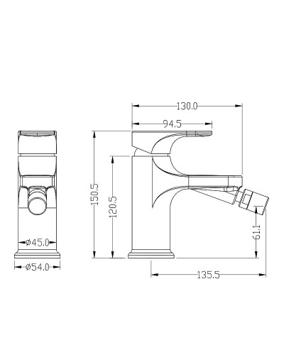 Смеситель для биде Boheme Spectre 456-BR Бронза