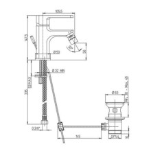 Смеситель для биде с донным клапаном Paini Ovo 86PA306