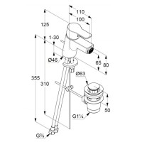 Смеситель для биде с донным клапаном Kludi Pure&Easy 375330565