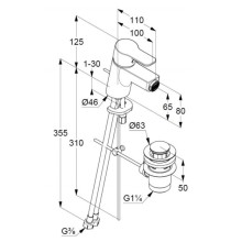 Смеситель для биде с донным клапаном Kludi Pure&Easy 375330565