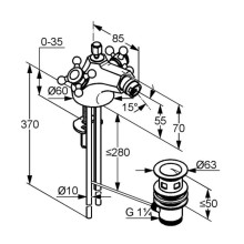 Смеситель для биде с донным клапаном Kludi Adlon 512114520