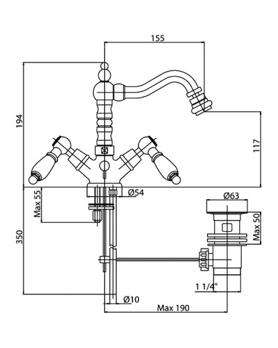 Смеситель для биде Cezares First-BS2-02-Bi Бронза