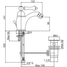 Смеситель для биде Cezares Margot MARGOT-BSM1-01-Bi Хром