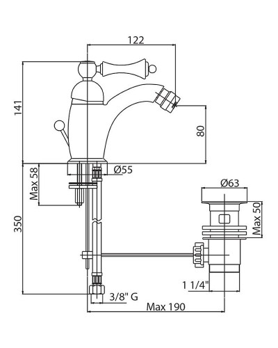 Смеситель для биде Cezares Margot MARGOT-BSM1-01-Bi Хром