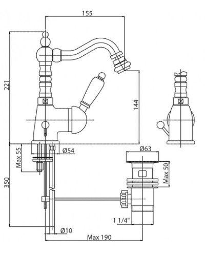 Смеситель для биде Cezares Vintage VINTAGE-BSM2-02-Sw Бронза