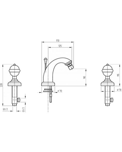 Смеситель для биде Migliore Cristalia 18579 Бронза