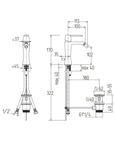 Смеситель для биде Migliore Opera 19048 Золото