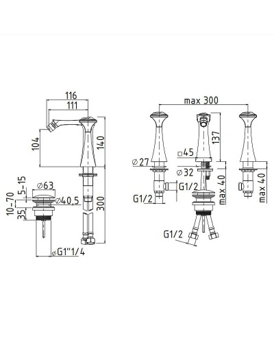 Смеситель для биде Migliore Opera 19049 Золото